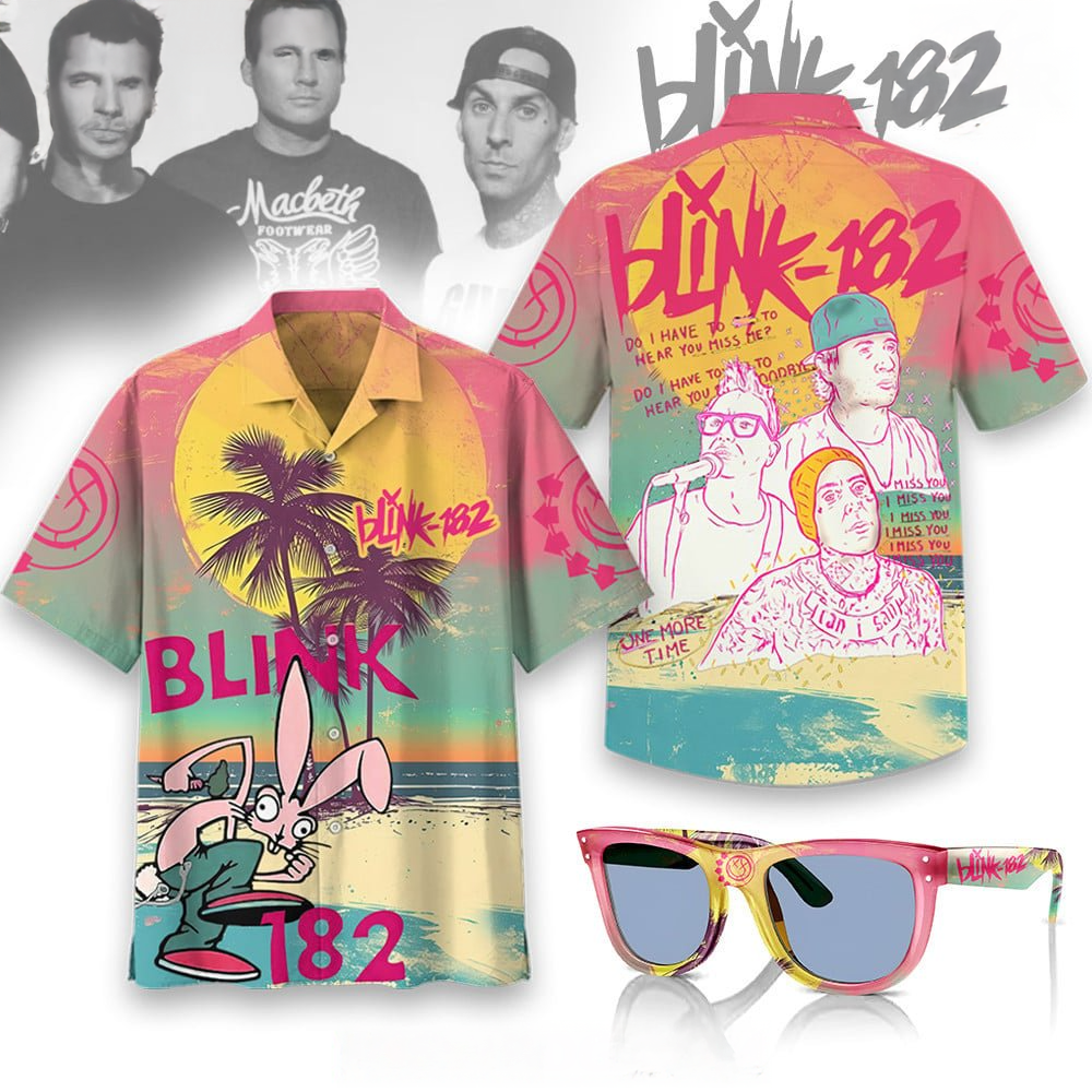Blink 182 Hawaiian Shirt Blink 182 Merch Last Minute Father's Day Gifts-1