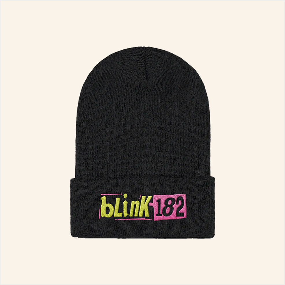 Blink 182 Merch Black Logo Beanie Embroidered Gifts For Friends Birthday Gifts For Her-1