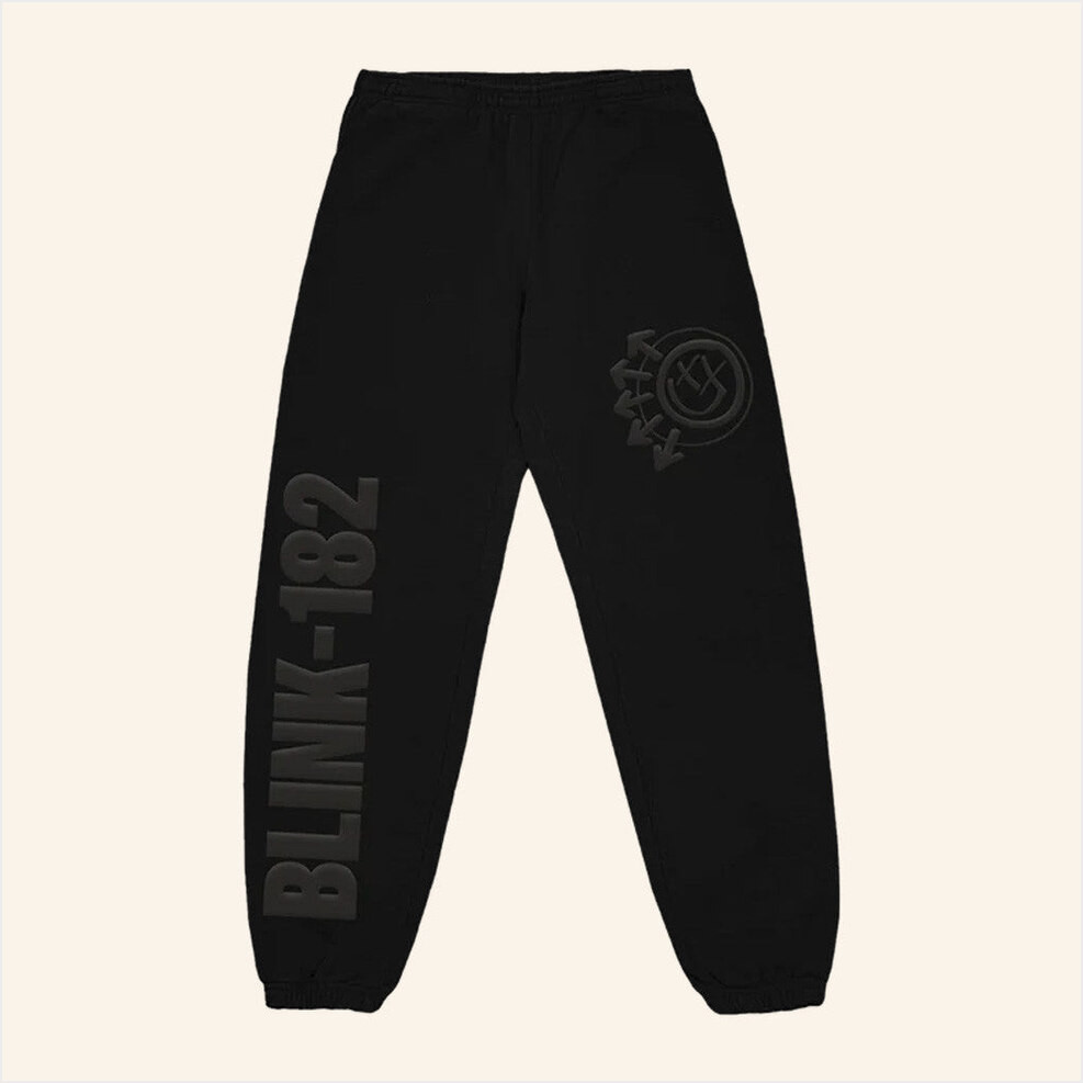Blink 182 Merch Logo Black Sweatpants Gift Ideas For Music Lovers Birthday Gifts For Besties-1