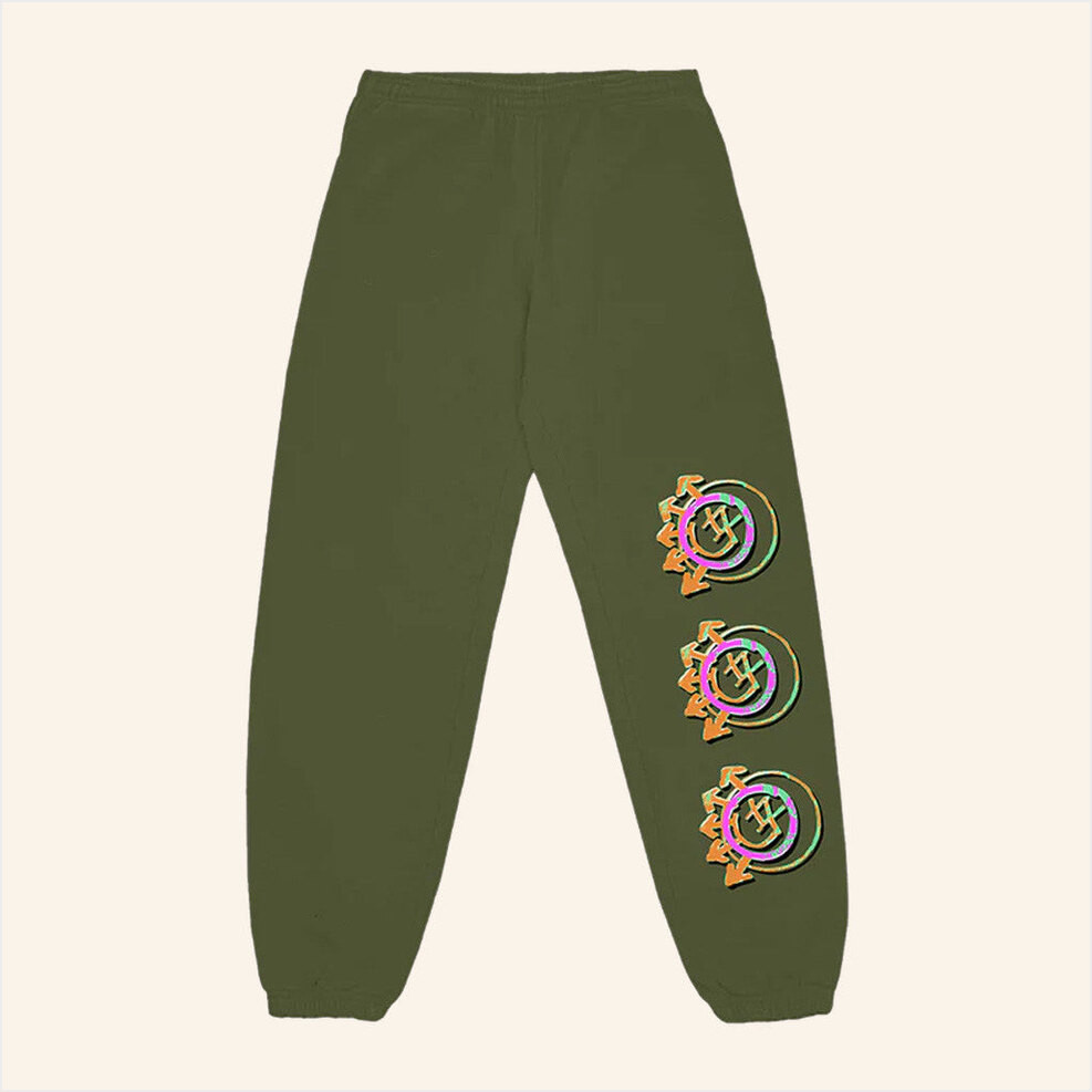 Blink 182 Merch Logo Green Sweatpants Unique Gifts For Music Lovers Birthday Gifts For BFF-1