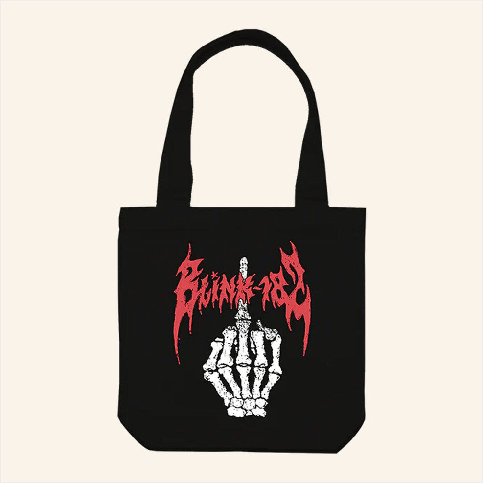 Blink 182 Merch Middle Finger Tote Bag Gifts For People Who Like Music Gifts For Best Friend-1