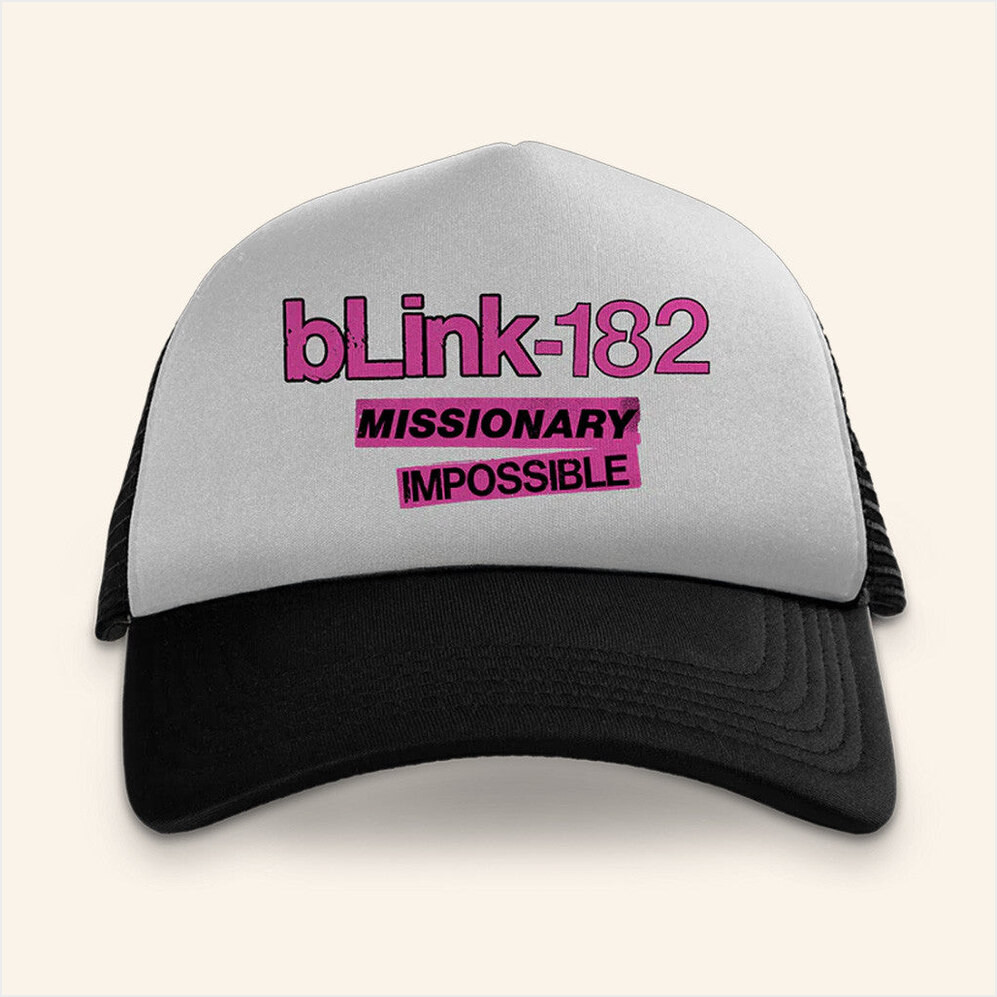 Blink 182 Merch Missionary Impossible Tour Trucker Hat Cool Gifts For Music Lovers-1