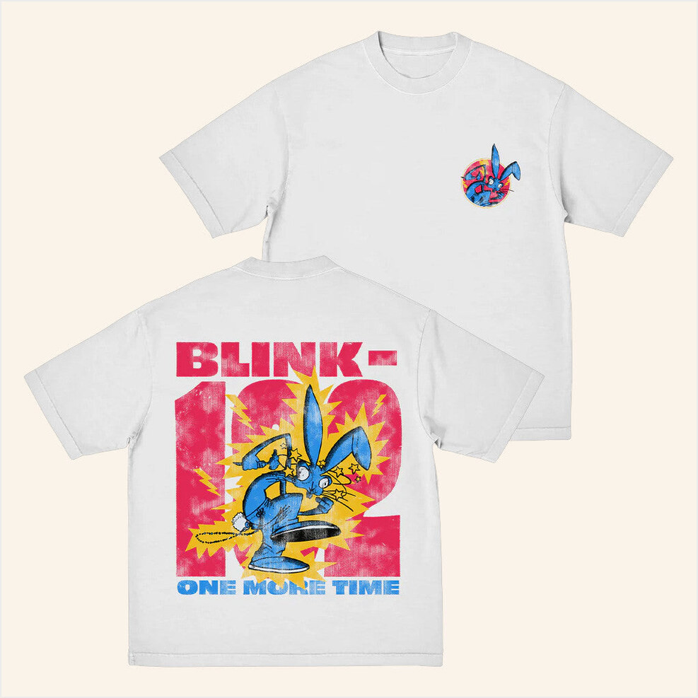 Blink 182 Merch One More Time Rabbit T-Shirt Gifts For Music Fans Birthday Gifts For Besties-1