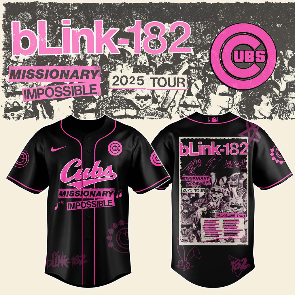 Blink 182 X Chicago Cubs Missionary Impossible 2025 Tour Jersey 1 O1anm-1