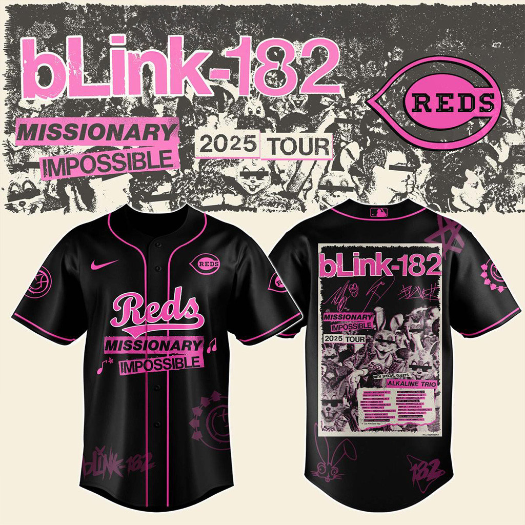 Blink 182 X Cincinnati Reds Missionary Impossible 2025 Tour Jersey 1 E1vke-1
