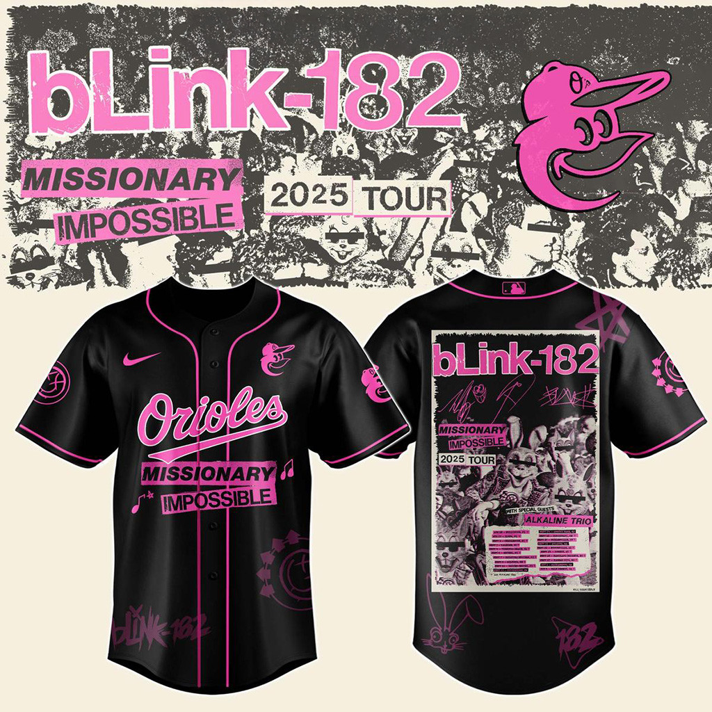 Blink 182 X Orioles Missionary Impossible 2025 Tour Jersey-1
