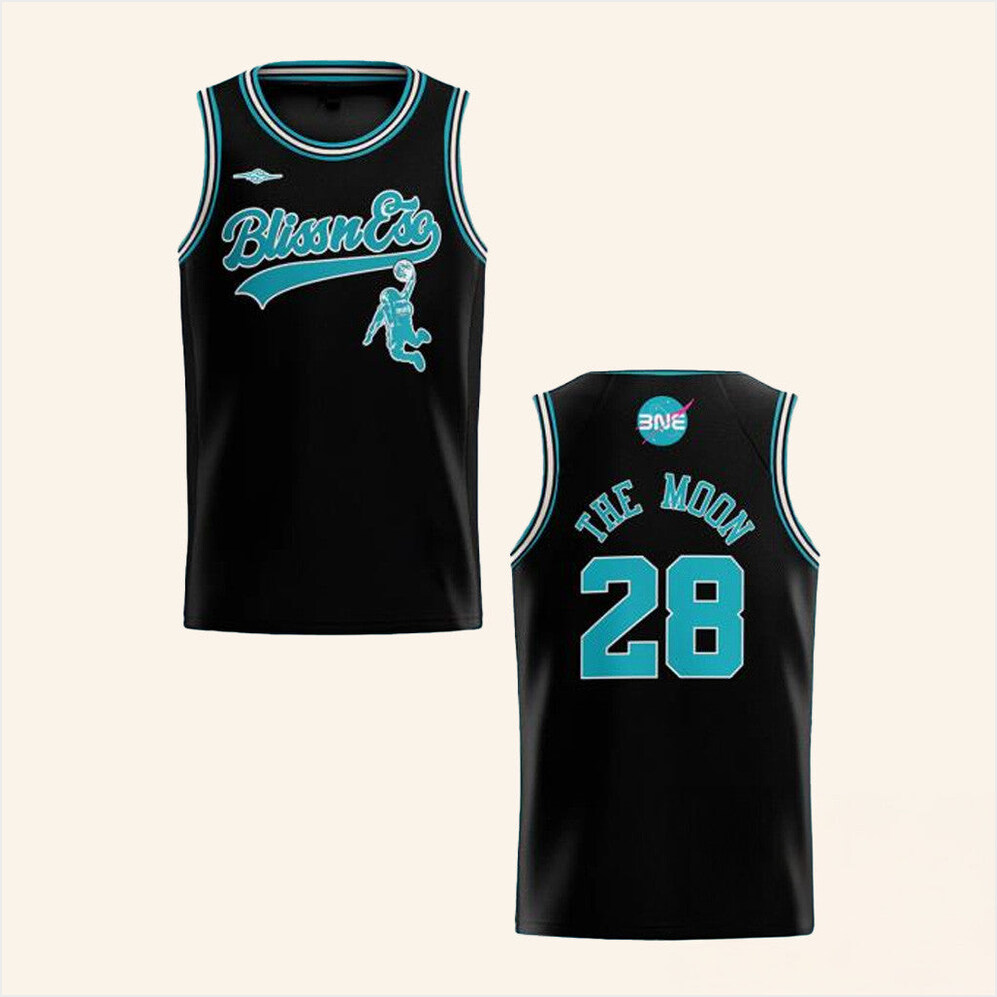 Bliss N Eso Merch The Moon Teal Basketball Jersey Birthday Gift For Friends Gifts For Besties-1