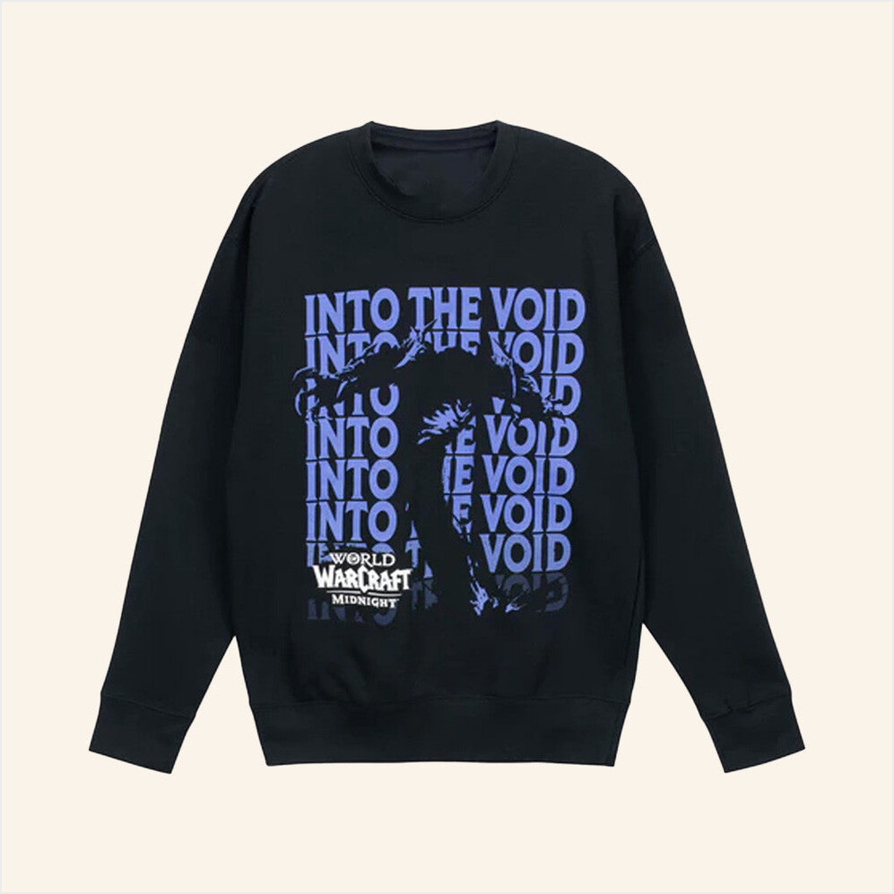 Blizzard Gear Merch World Of Warcraft Midnight Void Black Crewneck Sweatshirt Gifts For Boyfriend-1