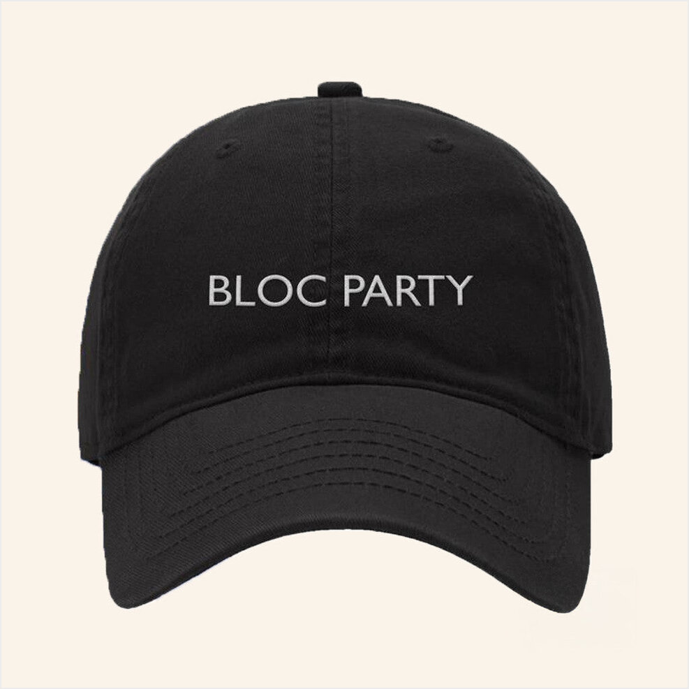 Bloc Party Merch Black Logo Embroidered Hat Best Birthday Gifts For Husband Gifts For Fans-1