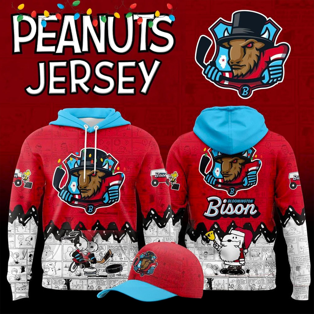 Bloomington Bison Peanuts Night 2025 2026 Hoodie Christmas Presents For Football Fans-1