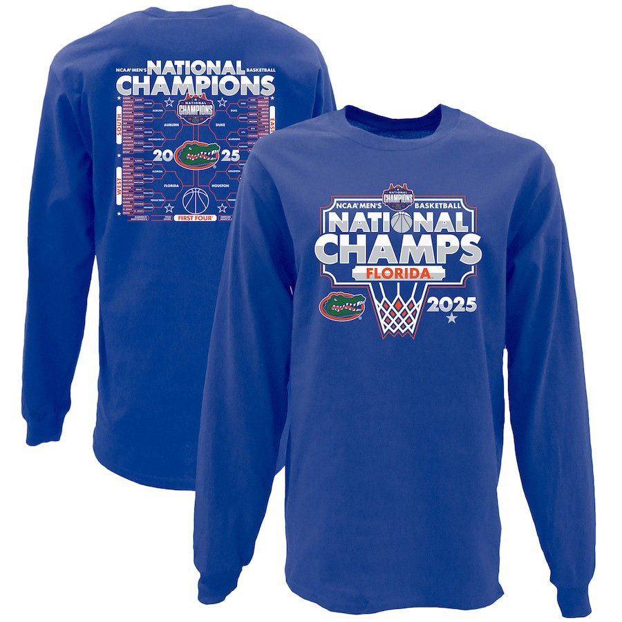 Blue 84 Royal Florida Gators 2025 NCAA Men's Basketball National Champions Long Sleeve Shirt-1 Blue 84 Royal Florida Gators 2025 NCAA Men's Basketball National Champions Long Sleeve Shirt-1