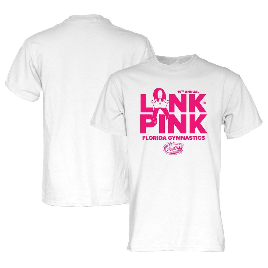 Blue 84 White Florida Gators 2025 Gymnastics Link To Pink T-Shirt Gifts For Mom-1