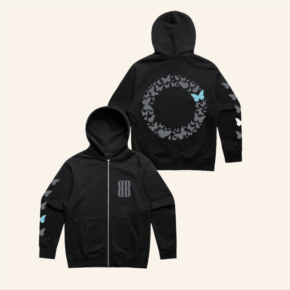 Blue Butterfly Brand Merch The Blue Butterfly Zip Hoodie Gifts For Husband Gifts For Friends-1