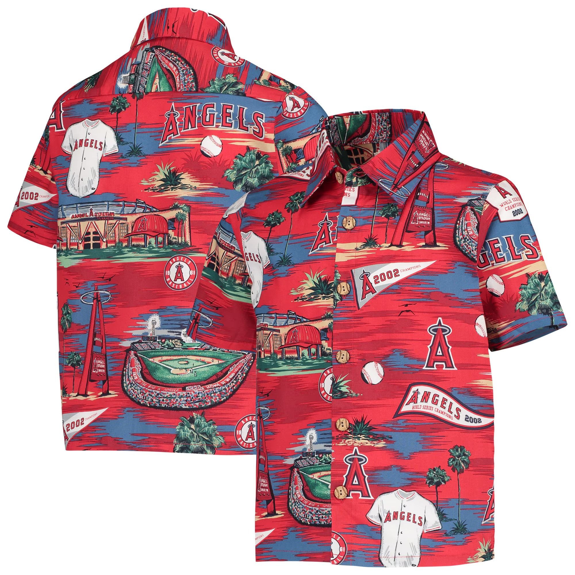 Blue Los Angeles Angels Hawaiian Shirt MLB Aloha Shirt Best Gifts For Baseball Fans-1