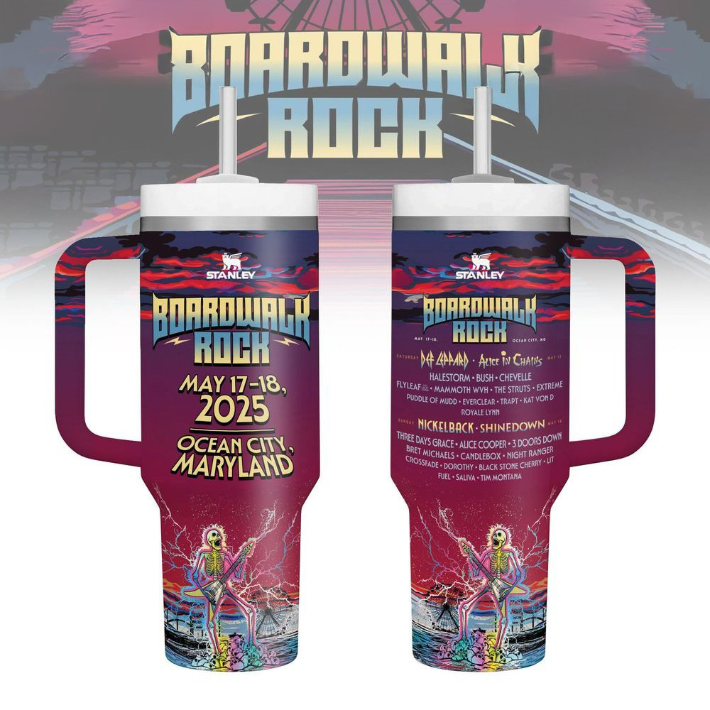 Boardwalk Rock Ocean City 2025 Stanley Tumbler Fathers Day Presents For Band Fans-1