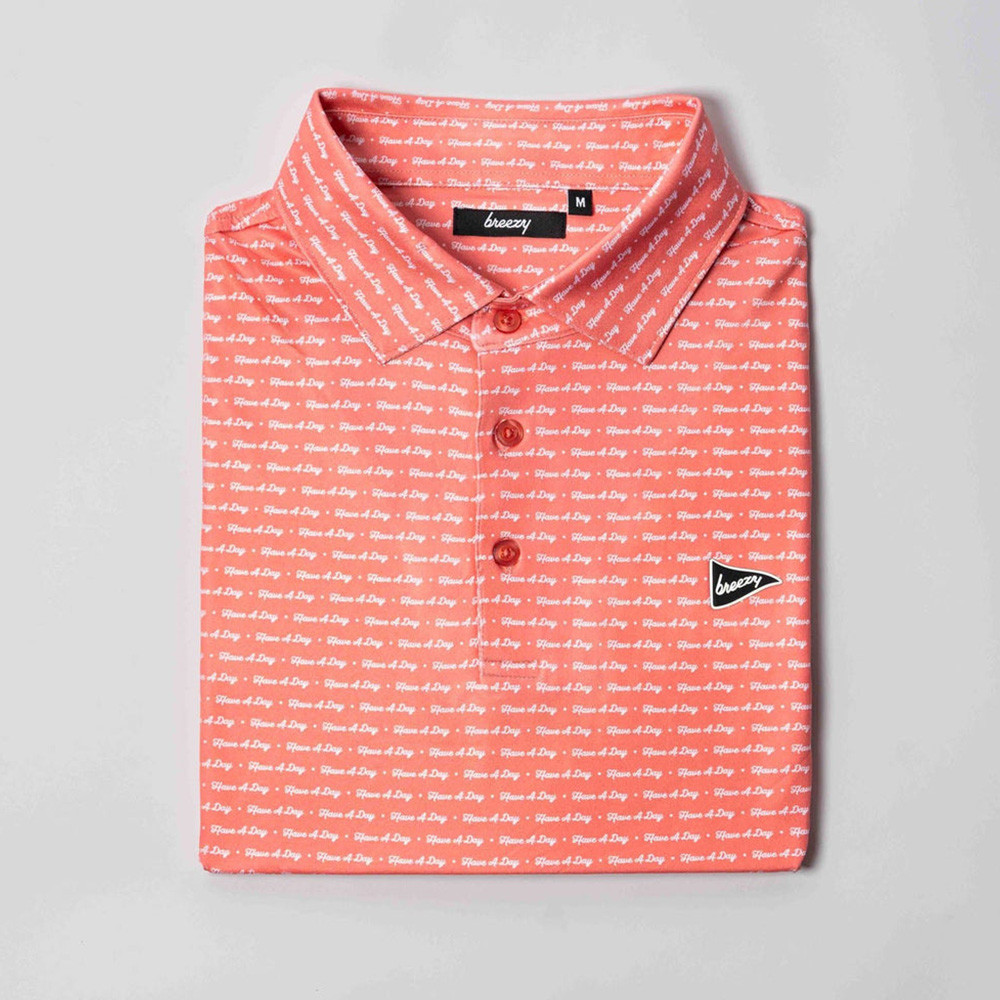 Bob Does Sports Merch The Have a Day Peach Polo Breezy Golf Polo Shirt Gifts For Men Golfers-1