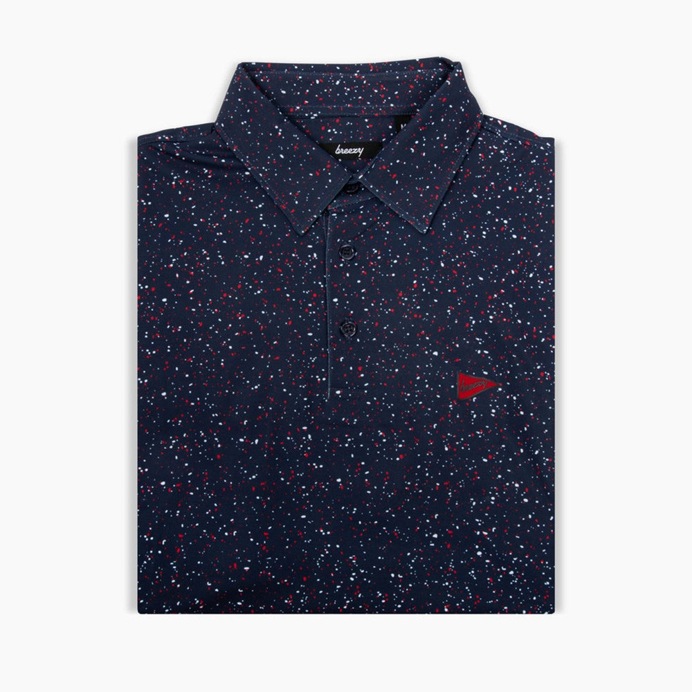 Bob Does Sports Merch The USA Splatter Navy Polo Breezy Golf Polo Shirt Fathers Day Golf-1