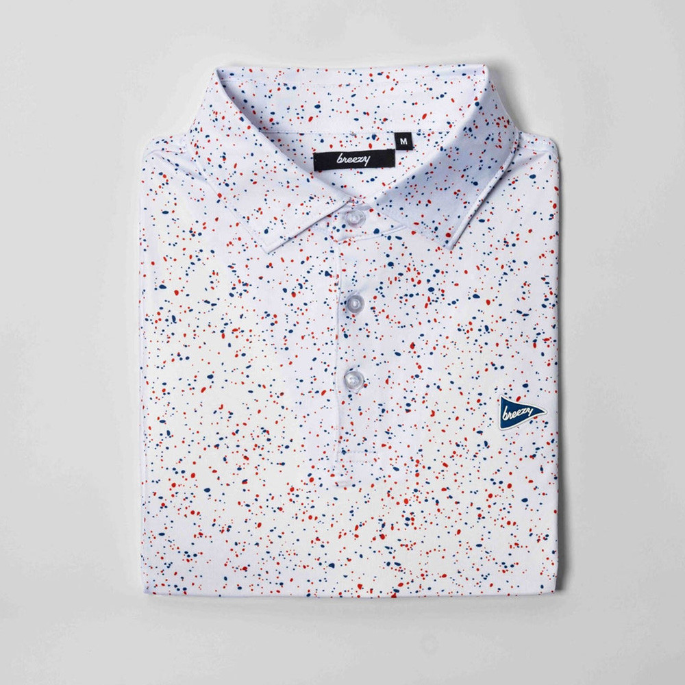 Bob Does Sports Merch The USA Splatter Polo Breezy Golf Polo Shirt Golf Presents For Dad-1
