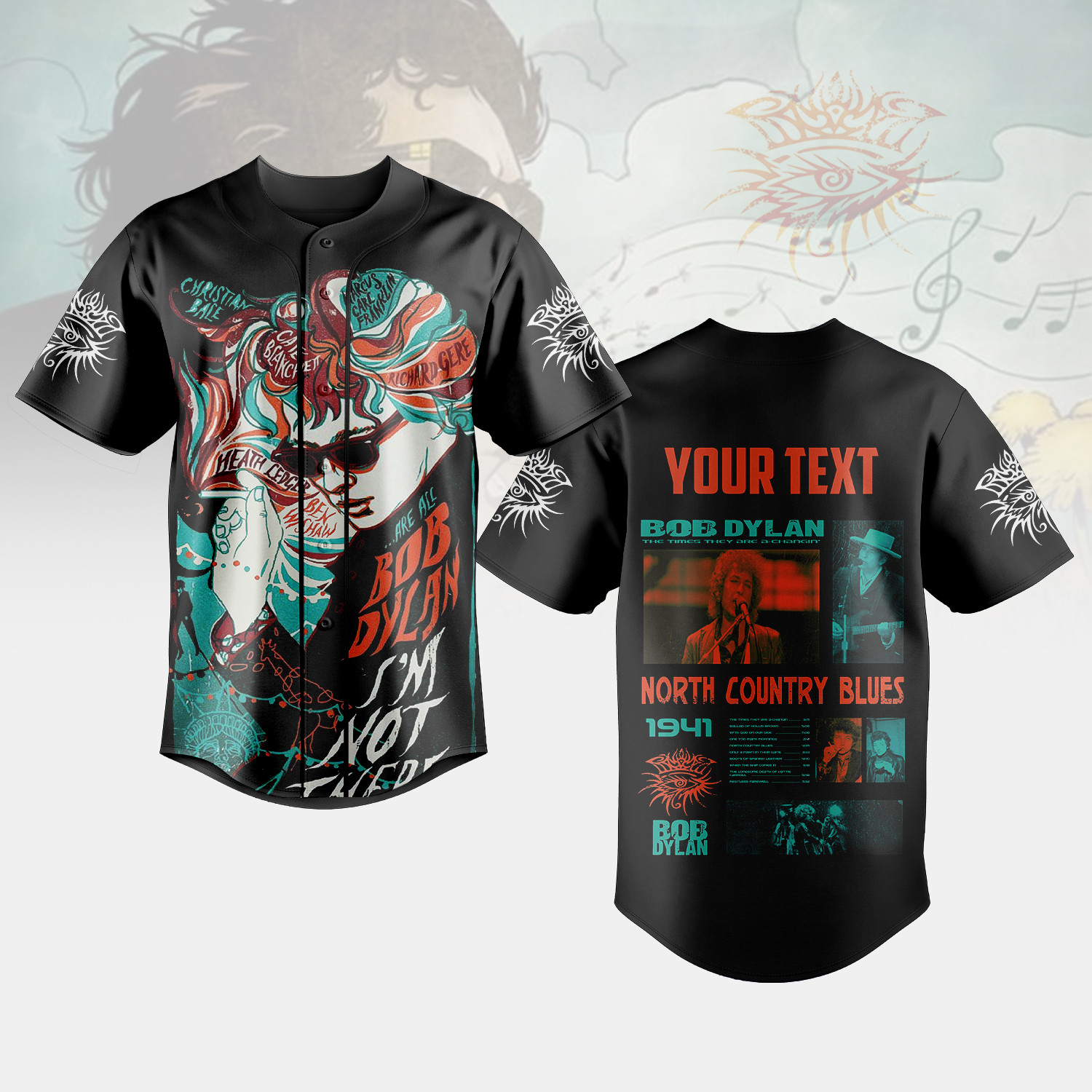 Bob Dylan Music Personalized Baseball Jersey For Fans-1