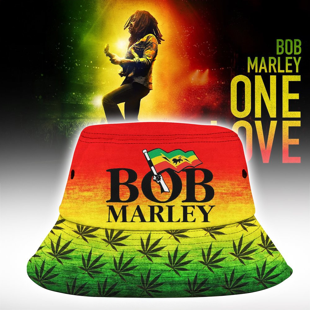 Bob Marley Jamaica Reggae Bucket Hat Bob Marley Merch Gifts For Father's Day From Wife-1