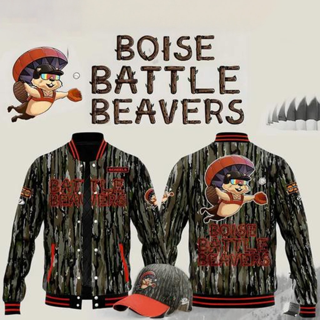 Boise Battle Beavers One Night Only Camo Varsity Jacket Beavers Merch Gifts For Dad-1
