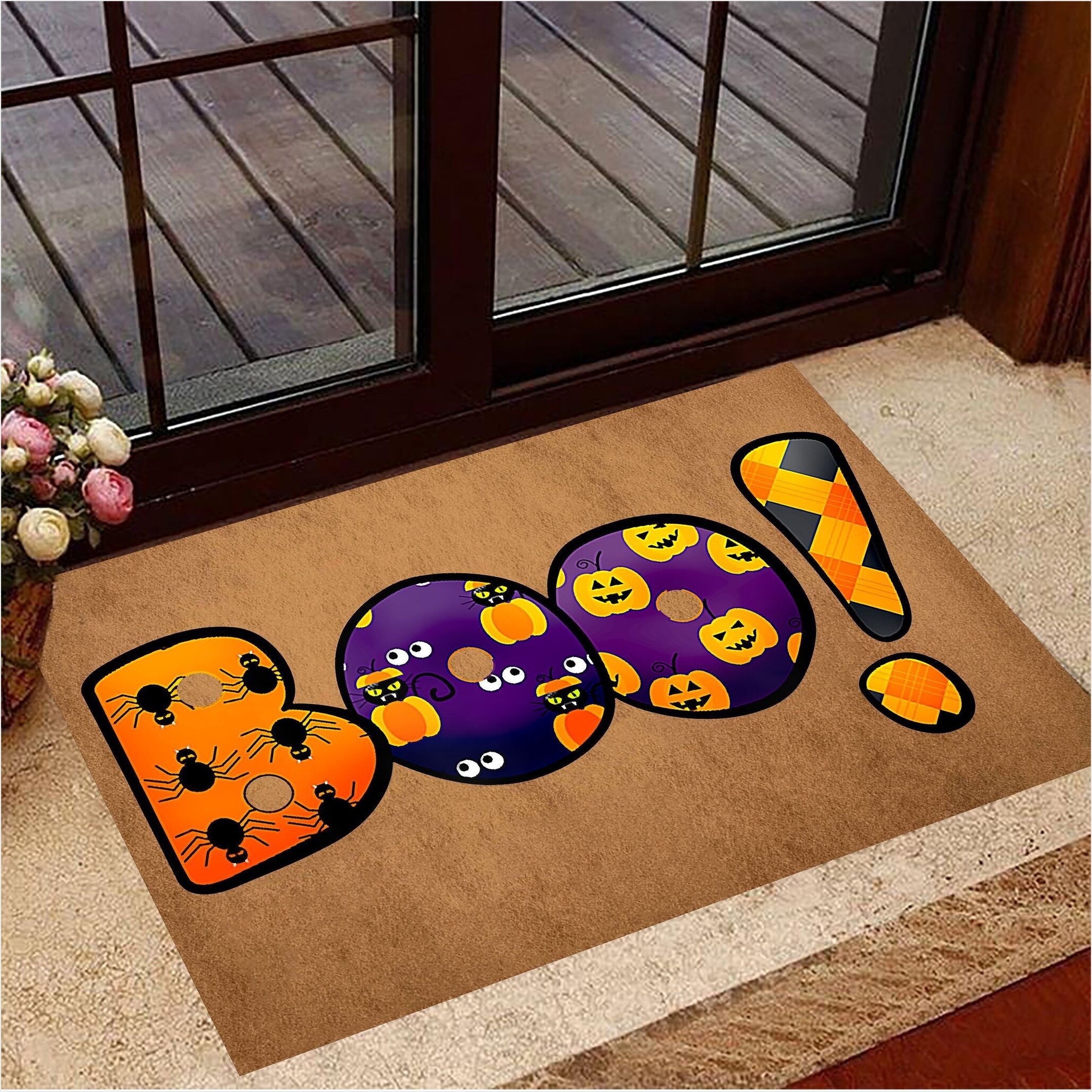 Boo Pumpkin Doormat Spider Halloween Welcome Mat Living Room Halloween Decor Gifts For Besties-1