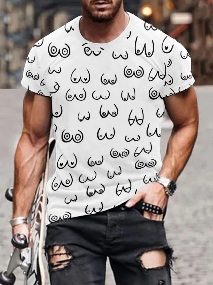 Boobs Art T-shirt Funny Graphic Tees Gift For Men-1 Boobs Art T-shirt Funny Graphic Tees Gift For Men-1