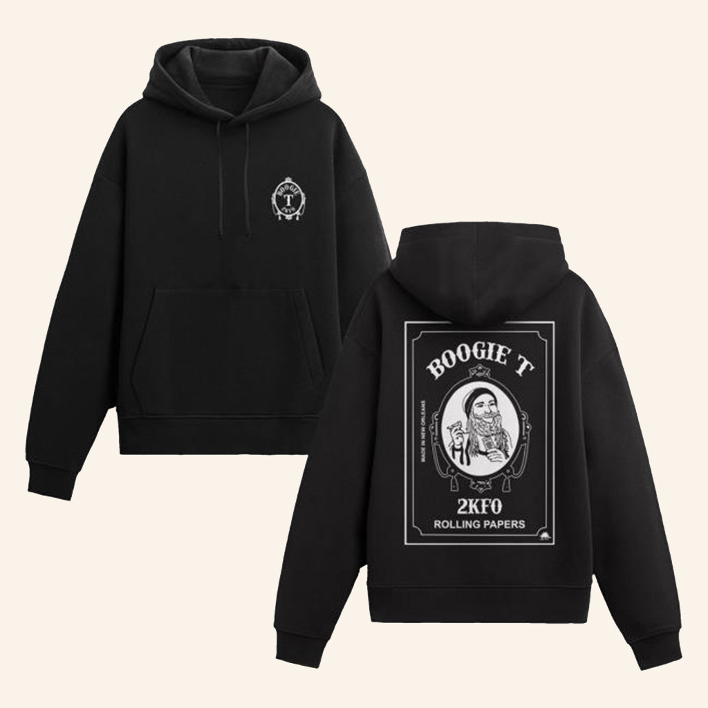 Boogie T Merch Boogie T Smoking Man Hoodie Black Present For Husband-1