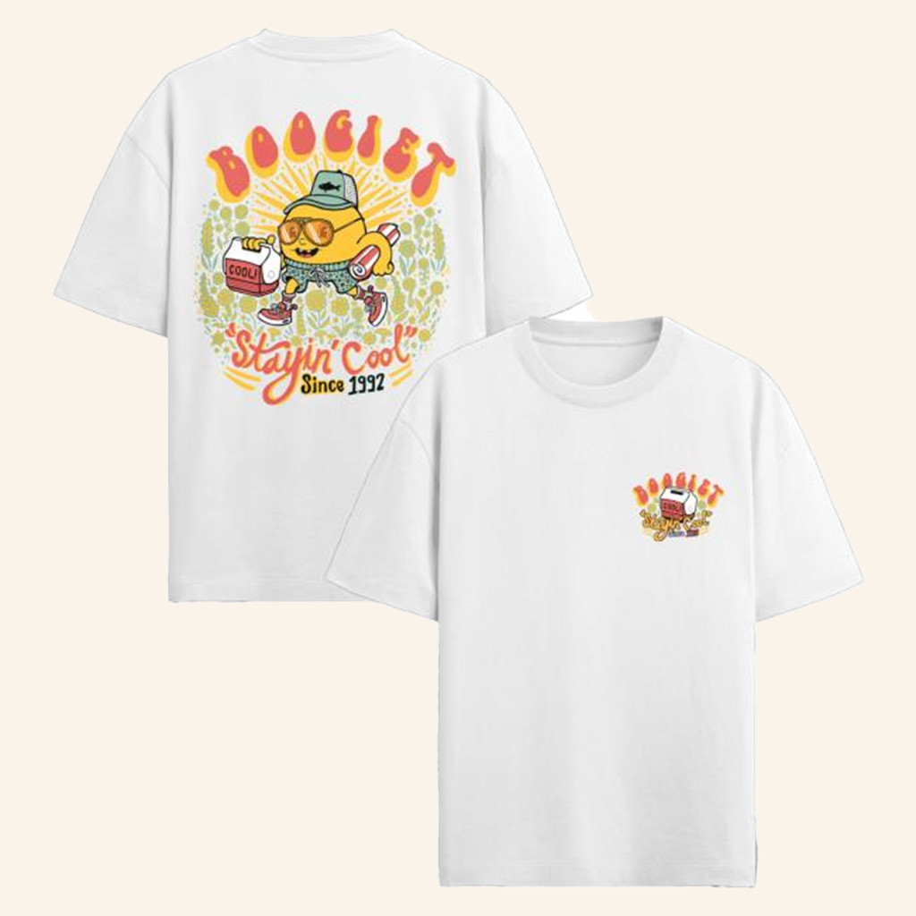 Boogie T Merch Boogie T Stayin Cool White T-Shirt Gifts For Husband-1