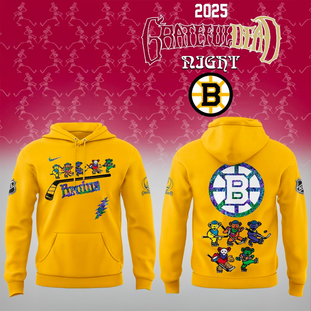 Boston Bruins Grateful Dead Night 2025 Hoodie Boston Bruins Merch Christmas Gifts For Guys-1