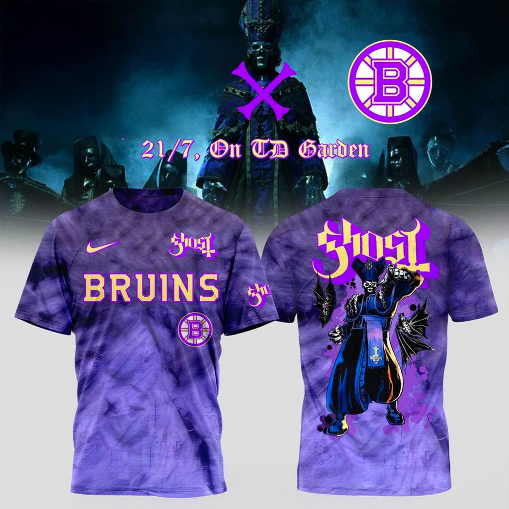 Boston Bruins X Ghost Band World Tour 2025 T-Shirt Boston Bruins Merch Dad Gifts-1