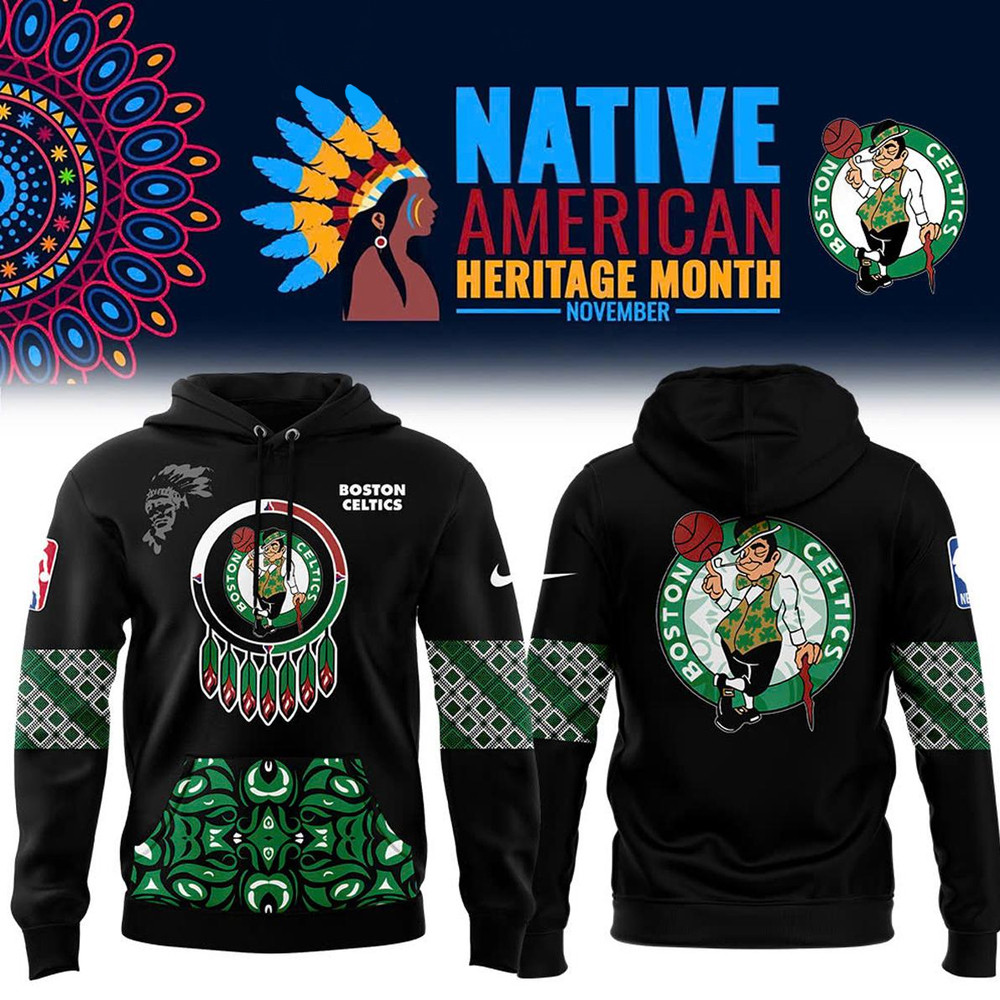Boston Celtics Let's Celebrate 2024 Native American Heritage Hoodie Gift For Basketball Lover-1