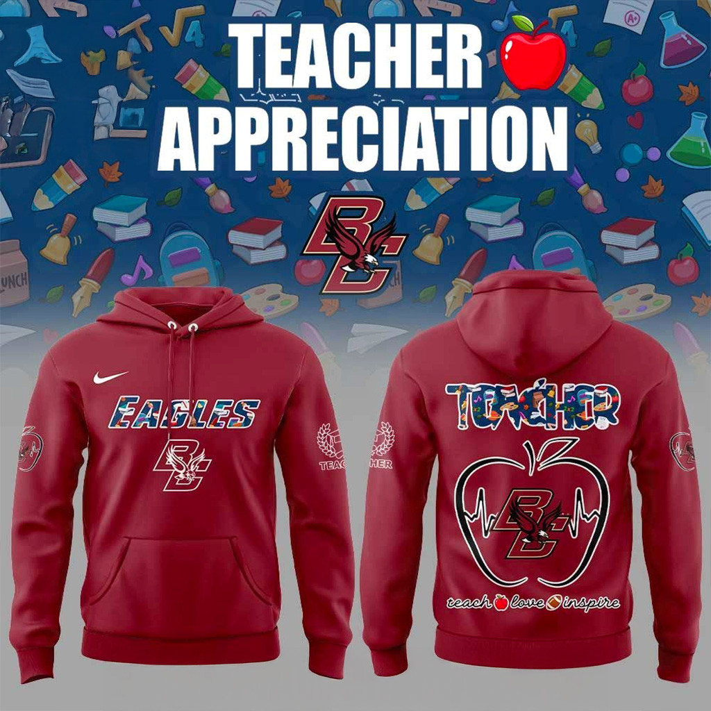 Boston College Eagles Teachers Appreciation 2025 Hoodie Eagles Merch Gifts For Football Fan-1