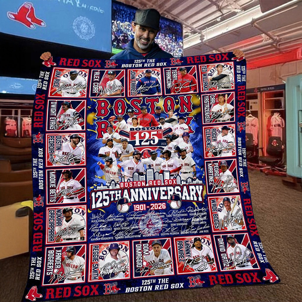 Boston Red Sox 125th Anniversary 1901 2026 Memories Blanket Fan Merch Him Gifts-1