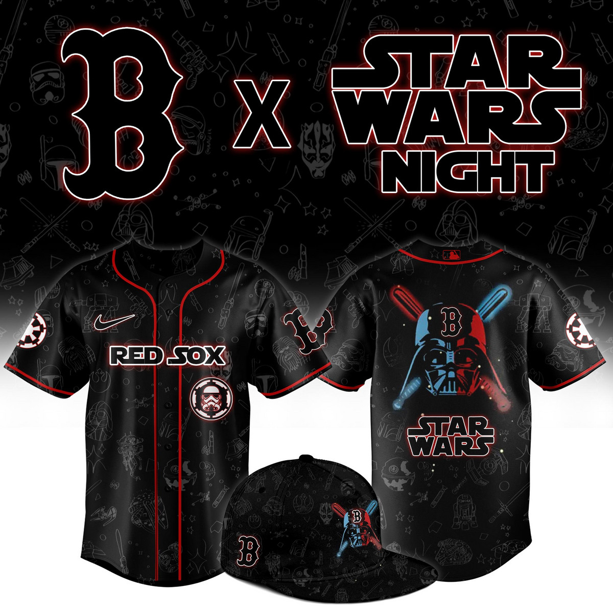 Boston Red Sox 2025 Star Wars Night Limited Jersey Best Gifts For Baseball Fans-1