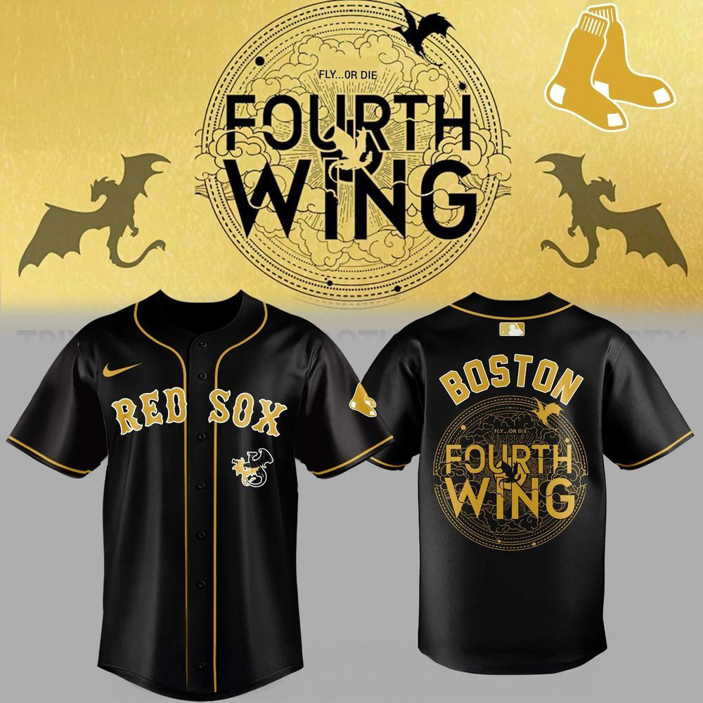 Boston Red Sox Fourth Wing Night Black Jersey Boston Red Sox Merch Unique Gifts For Dad-1