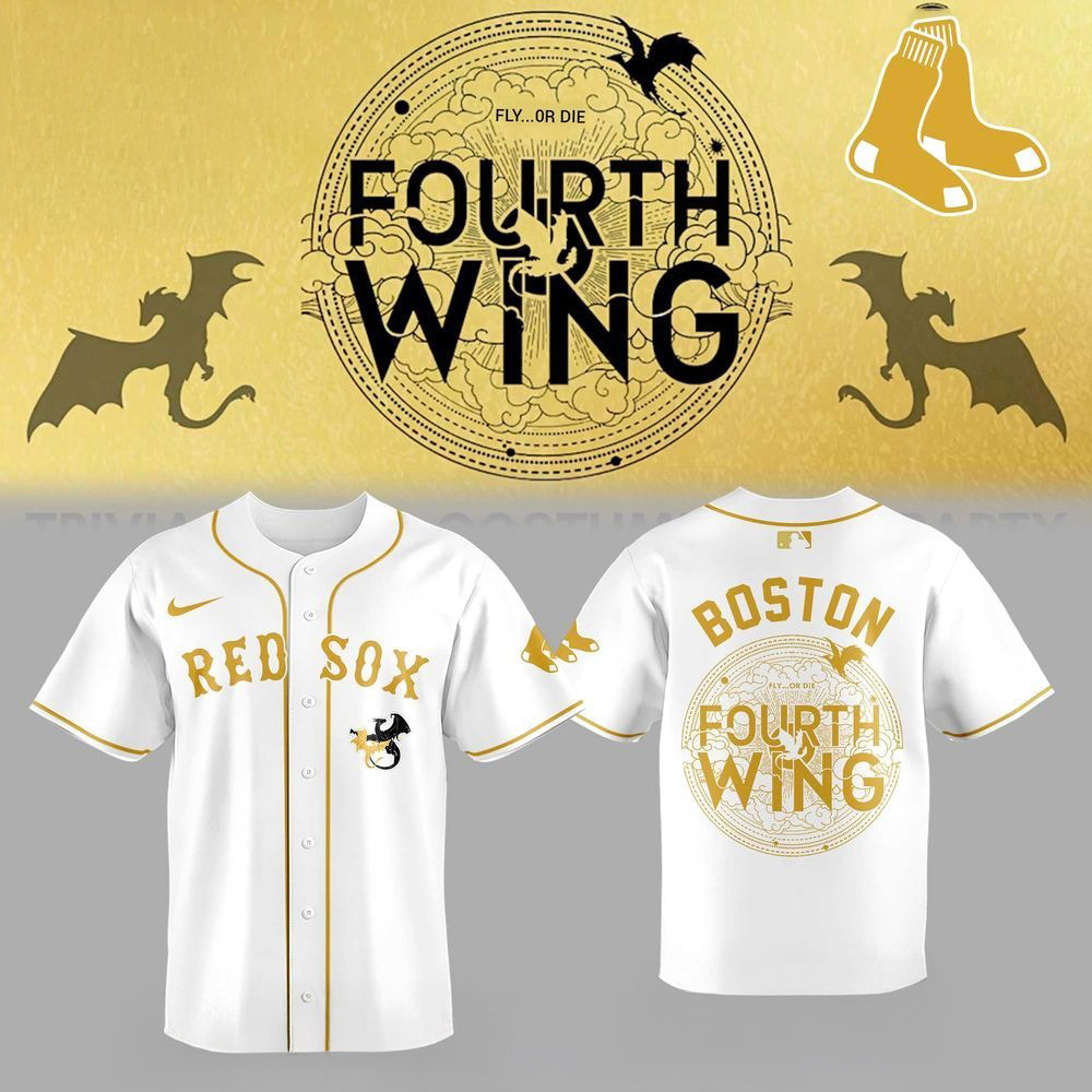 Boston Red Sox Fourth Wing Night White Jersey Boston Red Sox Merch Best Gifts For Dad-1