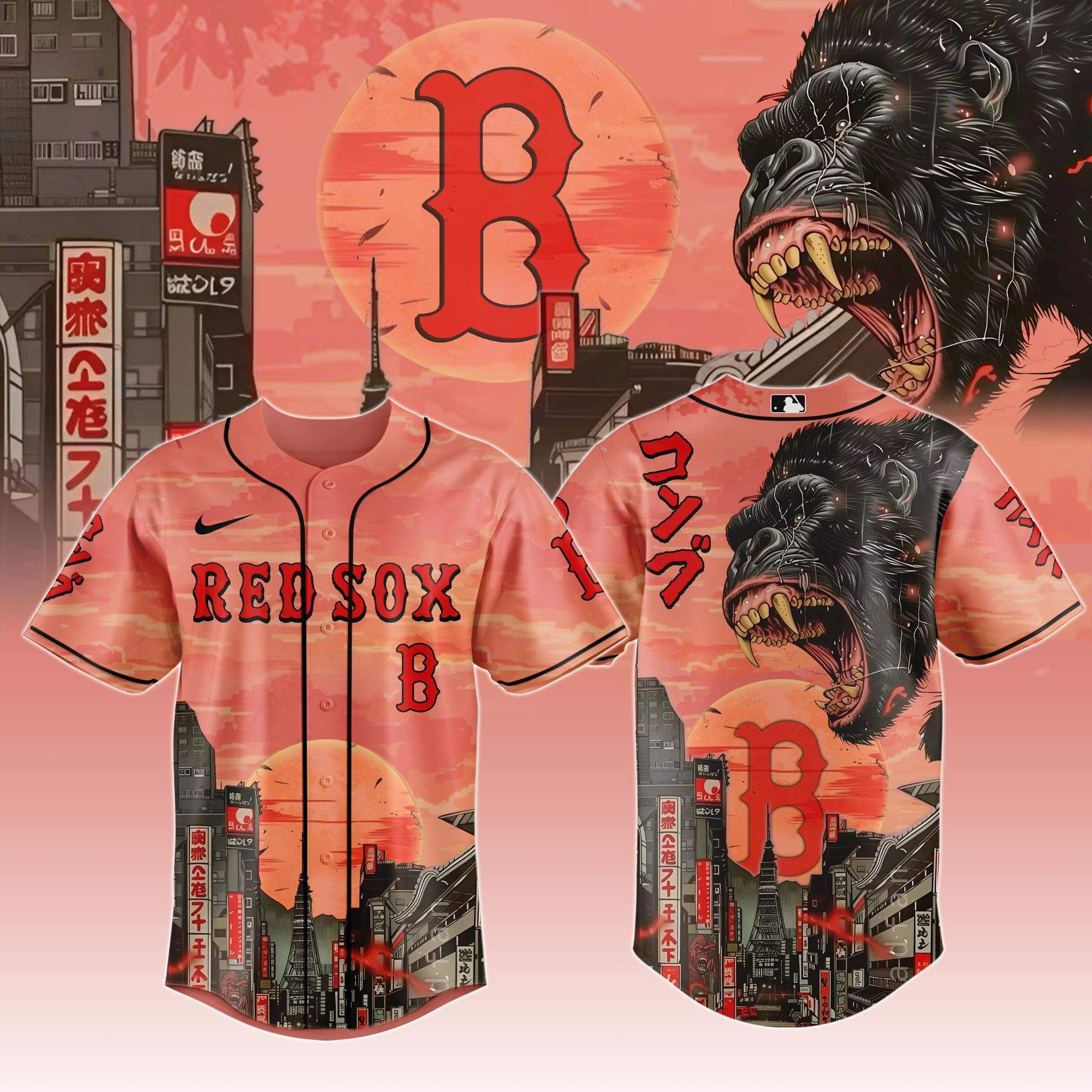 Boston Red Sox Mlb X Japanese Heritage Kong Baseball Jersey For Fans-1