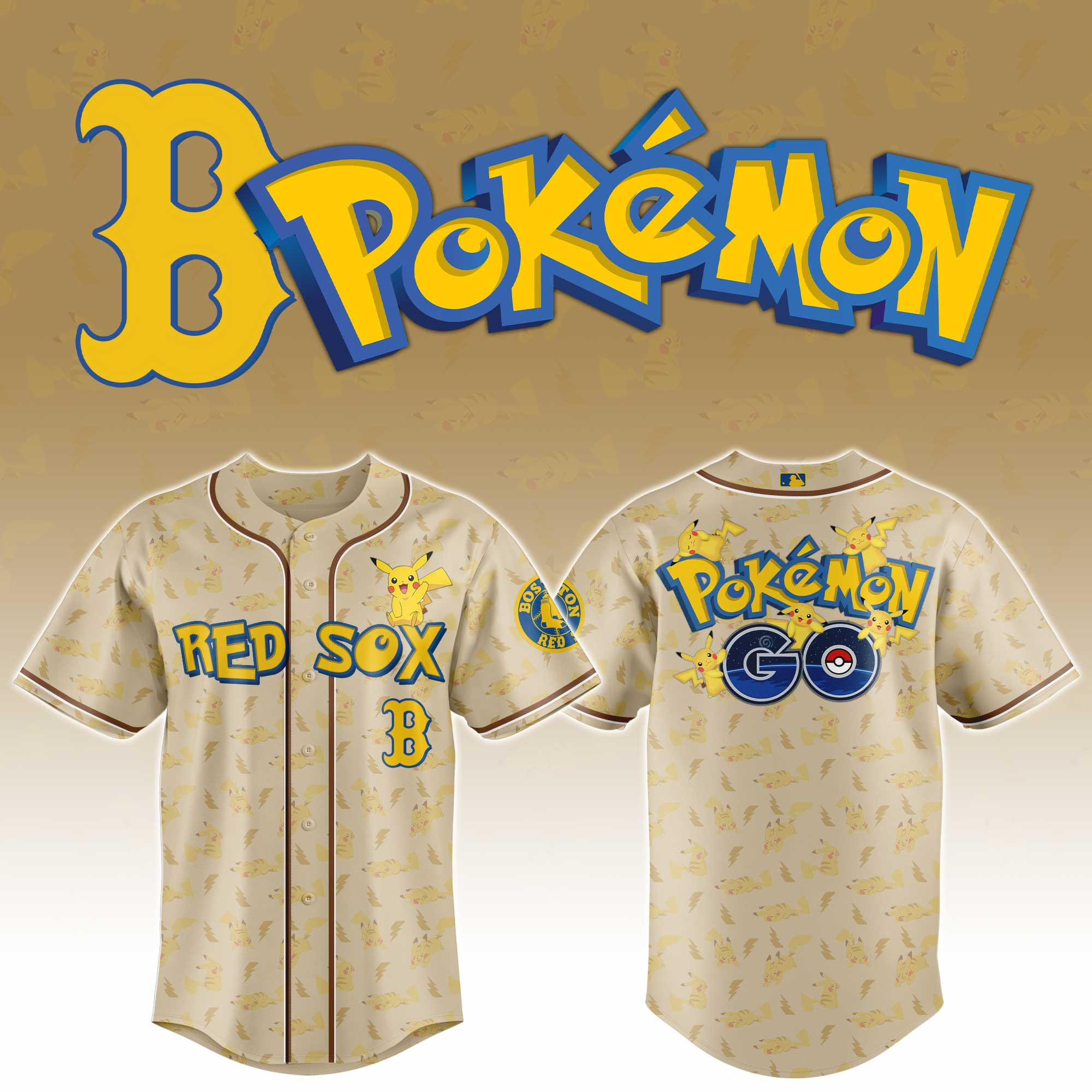 Boston Red Sox Mlb X Pokemon Go Master Baseball Jersey For Fans-1