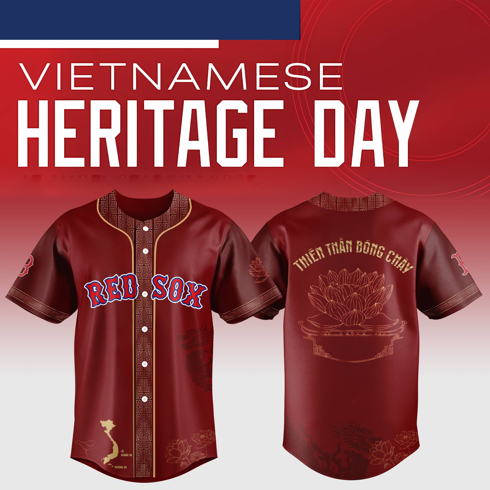 Boston Red Sox Mlb X Vietnamese Heritage Night Baseball Jersey For Fans-1