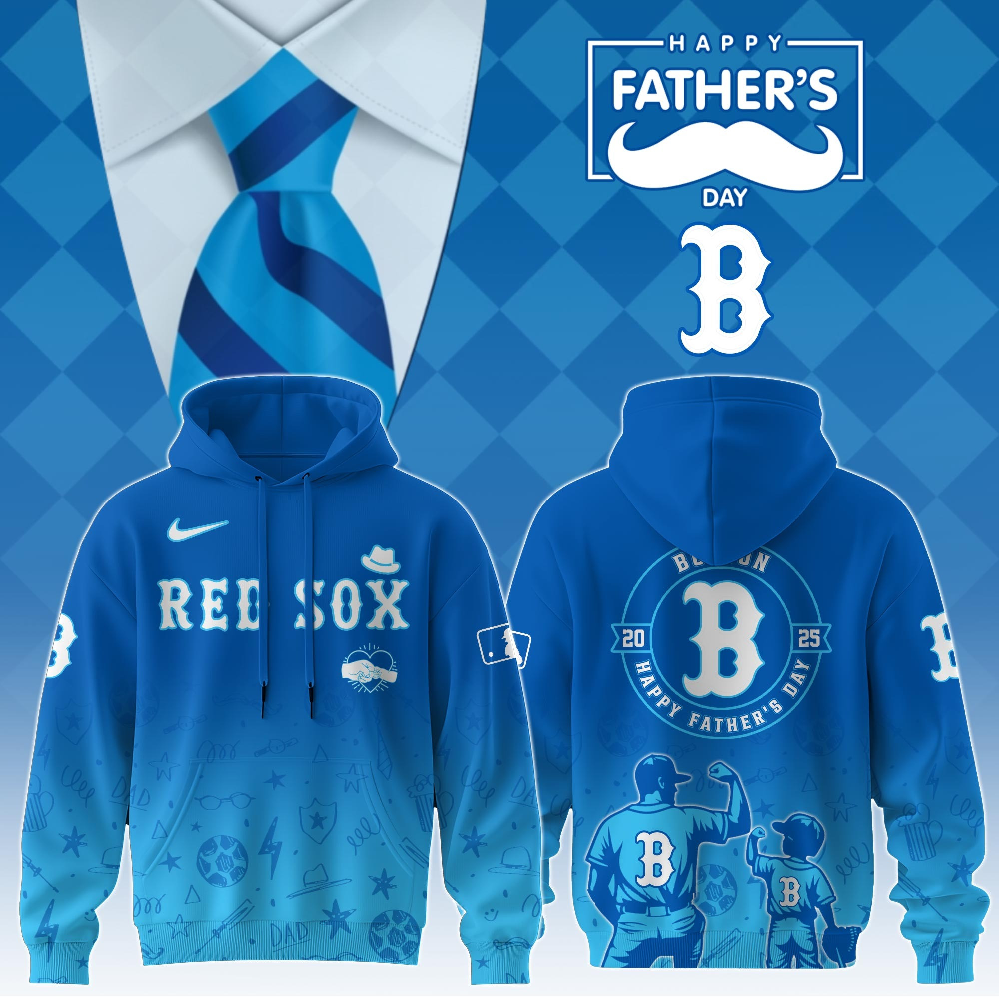 Boston Red Sox Special Father's Day 2025 Limited Edition Hoodie Boston Red Sox Merch-1