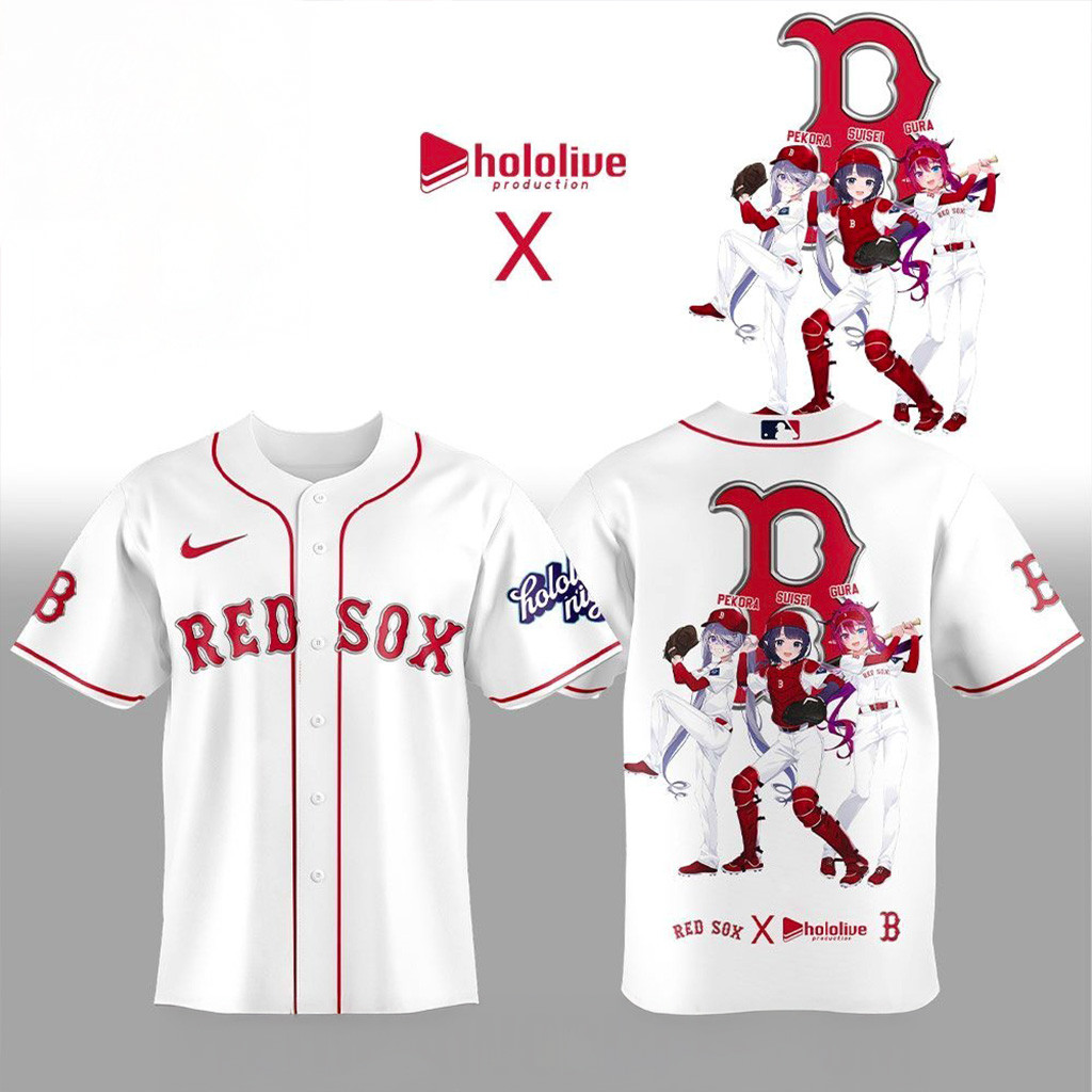Boston Red Sox X Hololive Night Collaboration Jersey Boston Red Sox Merch Gifts For Dad-1
