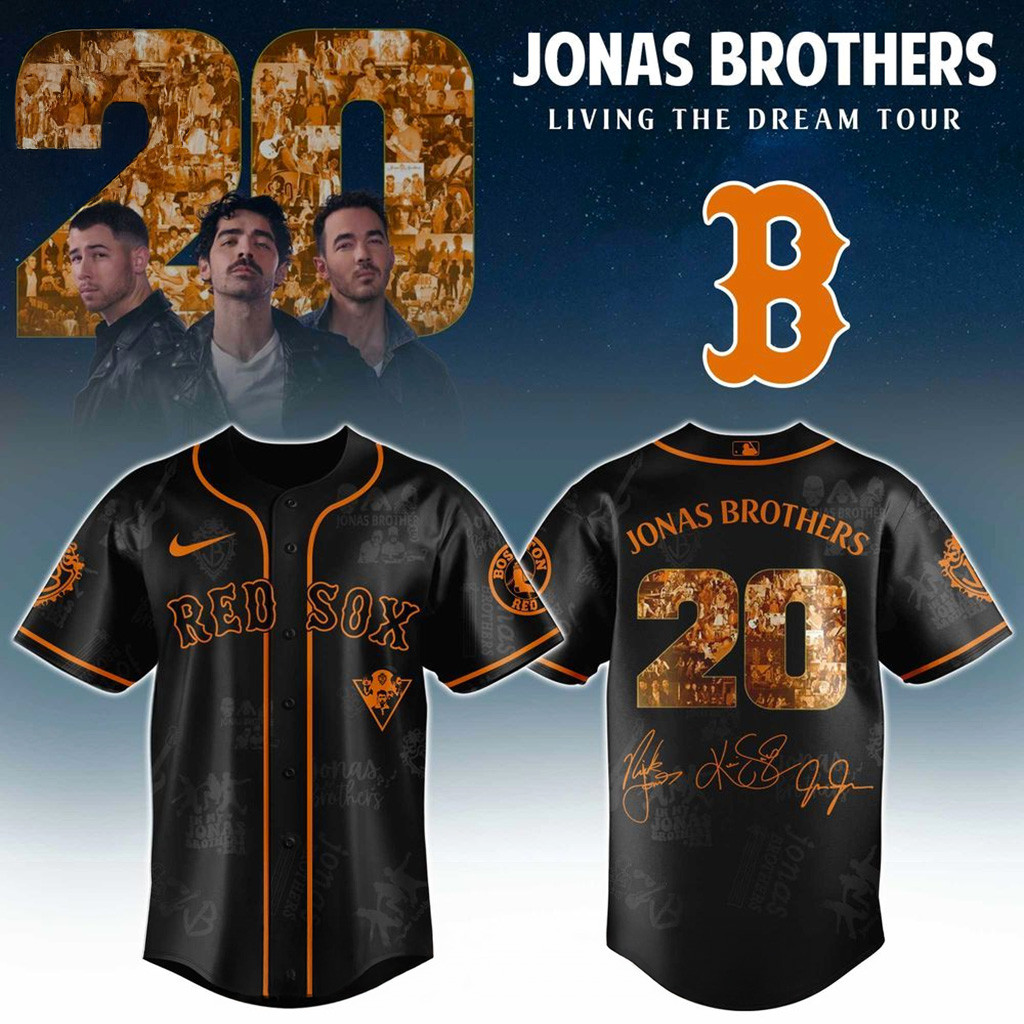 Boston Red Sox X Jonas Brothers Living The Dream Tour 2025 Jersey Red Sox Merch Fans Gifts-1