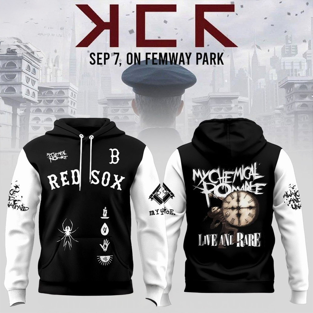 Boston Red Sox X Long Live The Black Parade My Chemical Romance Hoodie Boston Red Sox Merch-1