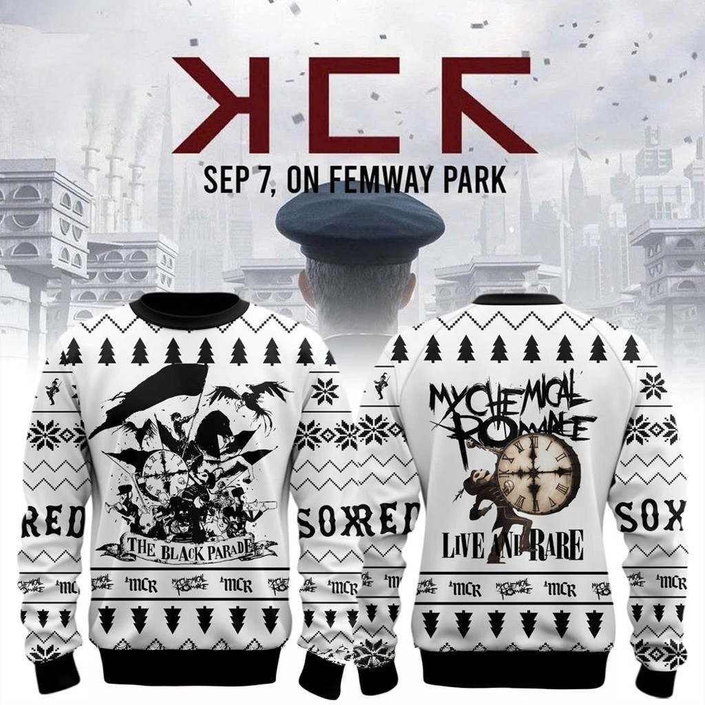 Boston Red Sox X Long Live The Black Parade My Chemical Romance Sweatshirt Fan Merch-1