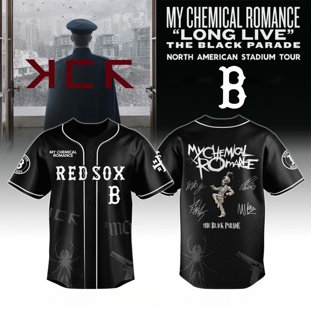 Boston Red Sox X My Chemical Romance Long Live The Black Parade Jersey Red Sox Merch-1