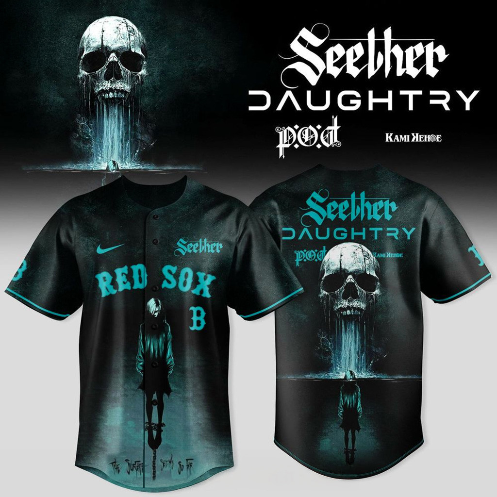 Boston Red Sox X Seether Daughtry Fall 2025 US Tour Jersey Fan Merch Halloween Gifts-1