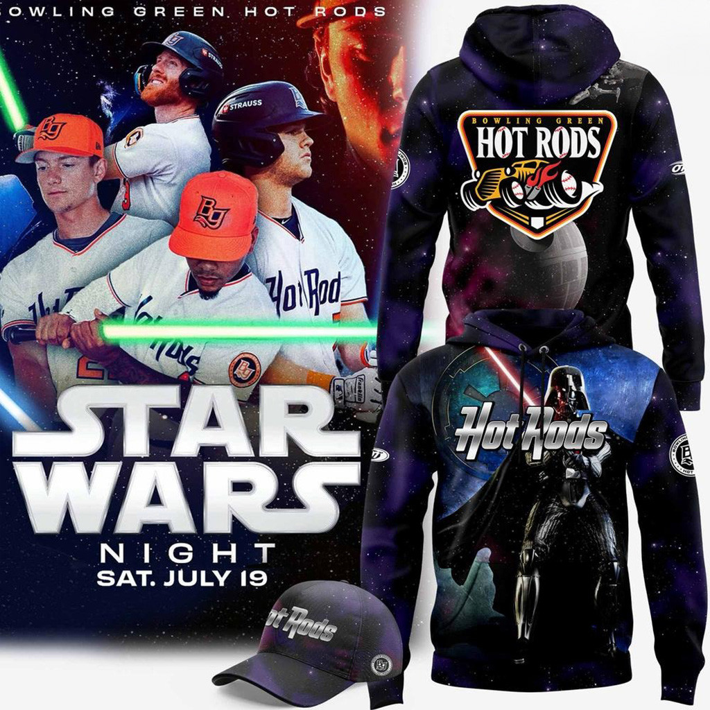Bowling Green Hot Rods x Star Wars Night 2025 Hoodie Fan Merch Gifts For Dad-1