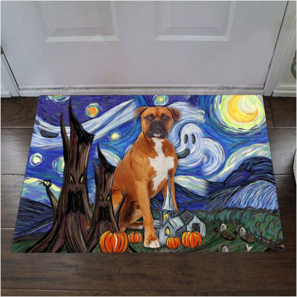 Boxer Starry Night Poster Front Door Halloween Decor Gifts For Boxer Lovers Gifts For Besties-1 Boxer Starry Night Poster Front Door Halloween Decor Gifts For Boxer Lovers Gifts For Besties-1