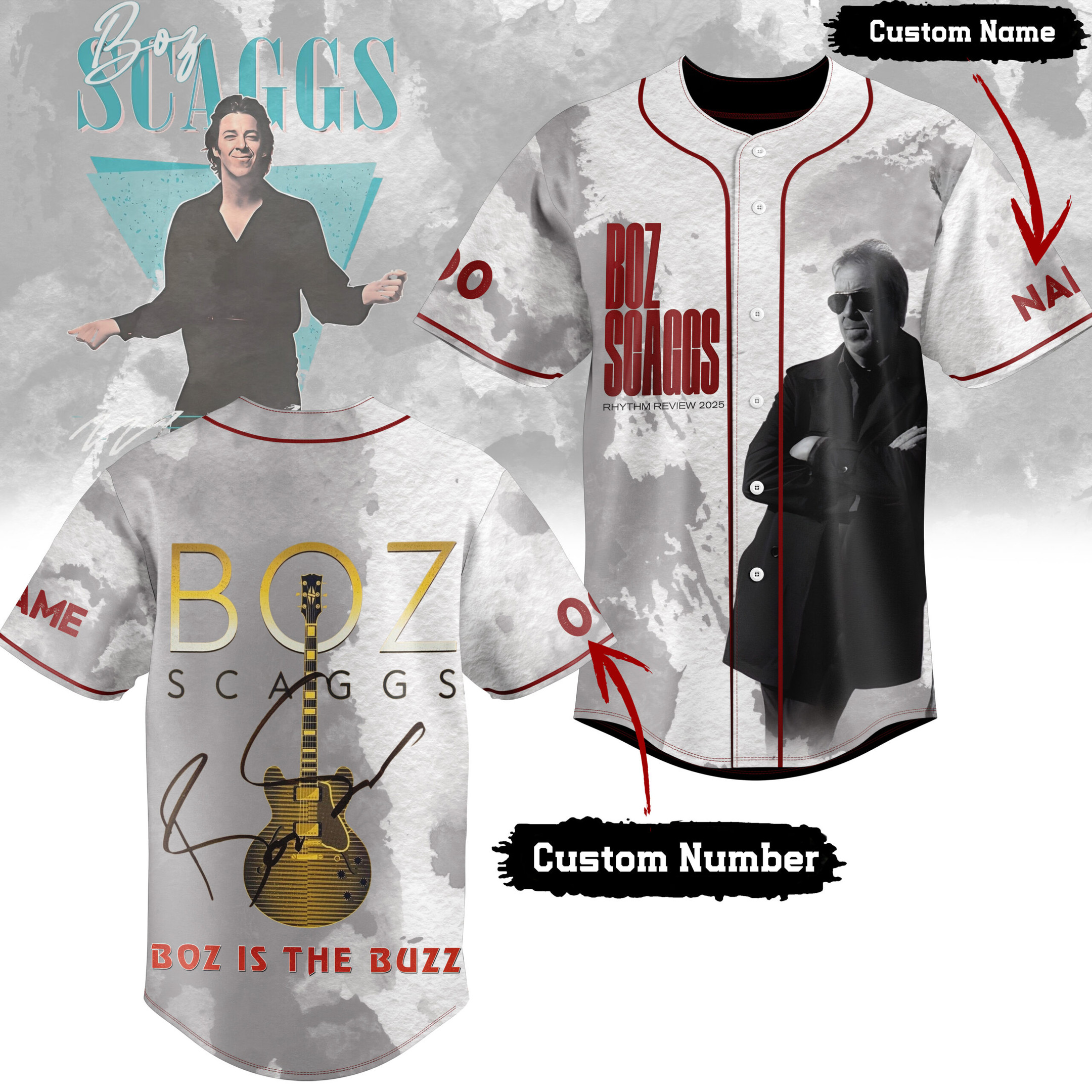 Boz Scaggs Music Personalized Baseball Jersey For Fans-1